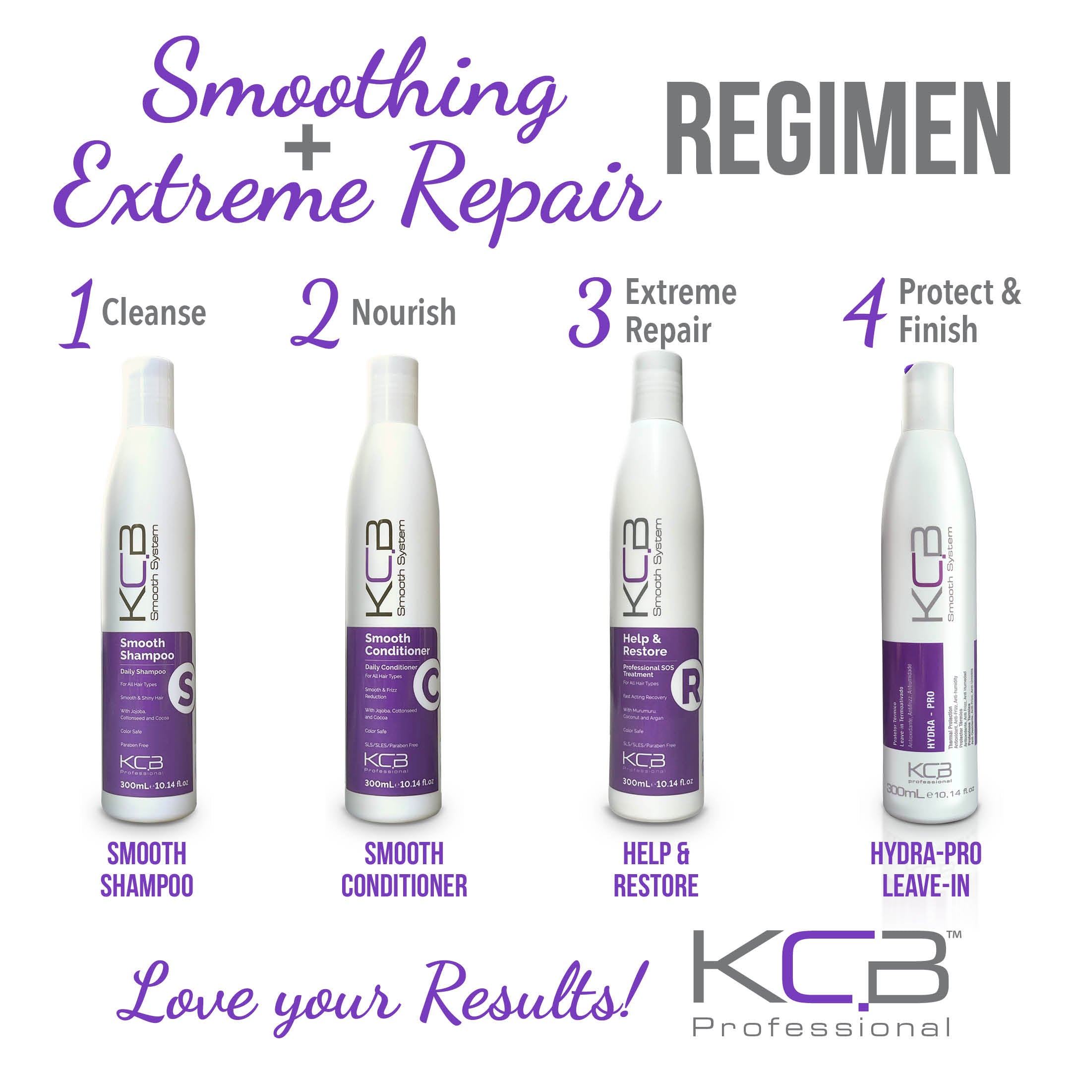 KCB Professional Smooth Help and Restore, SOS Keratin Hair Repair Treatment for Dry or Damaged Hair. Repair Hair Damage from Heat, Bleach, Color, and Chemical Services. Smooths and Control Frizz.