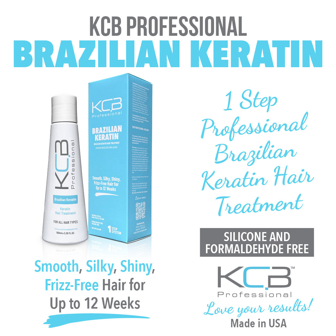 Brazilian Keratin, 1 Step Keratin Treatment Kit at Home. Keratina para Alisar el Pelo. Straightening and Frizz Control, All Hair Types, Formaldehyde Free, 3.38Floz