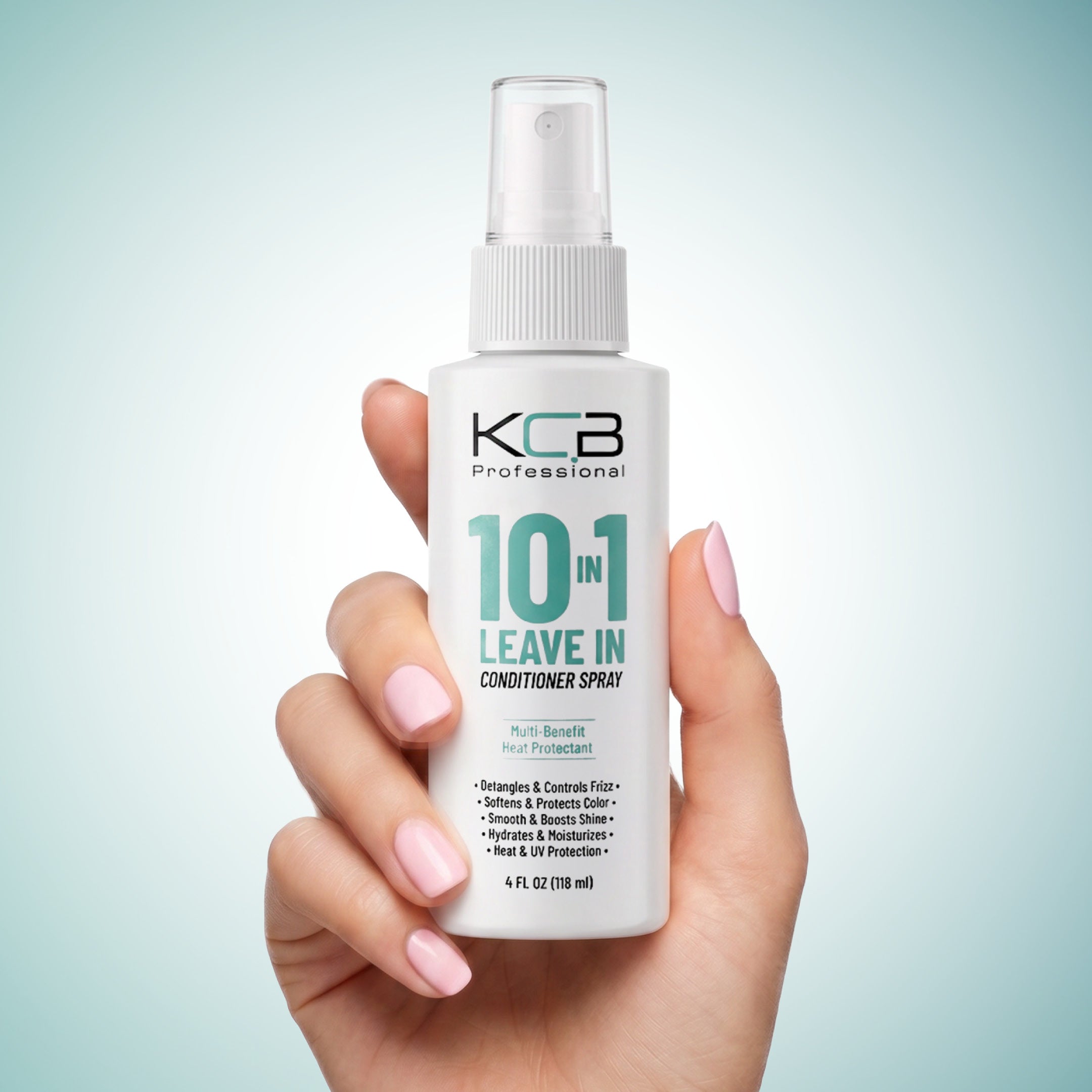 KCB Professional 10 in 1 Leave-in Conditioner Spray, Heat Protectant that Smooths, Conditions, Detangles, Strengthens, and Reduces Frizz, All Hair Types, 4 Fl Oz