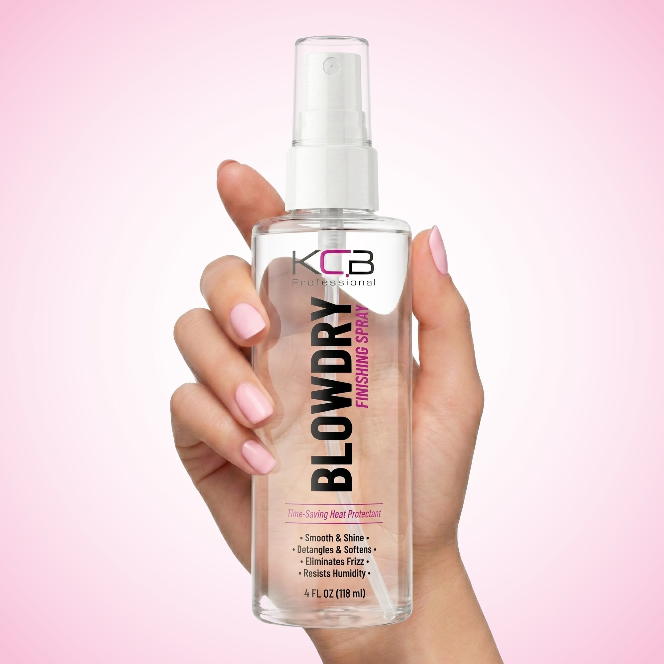 KCB Professional Blowdry Leave-in Conditioner Finishing Spray, Heat Protectant that Smooths, Resists Humidity, Detangles, Moisturizes, Adds Shine, and Reduces Frizz, All Hair Types, 4 Fl Oz