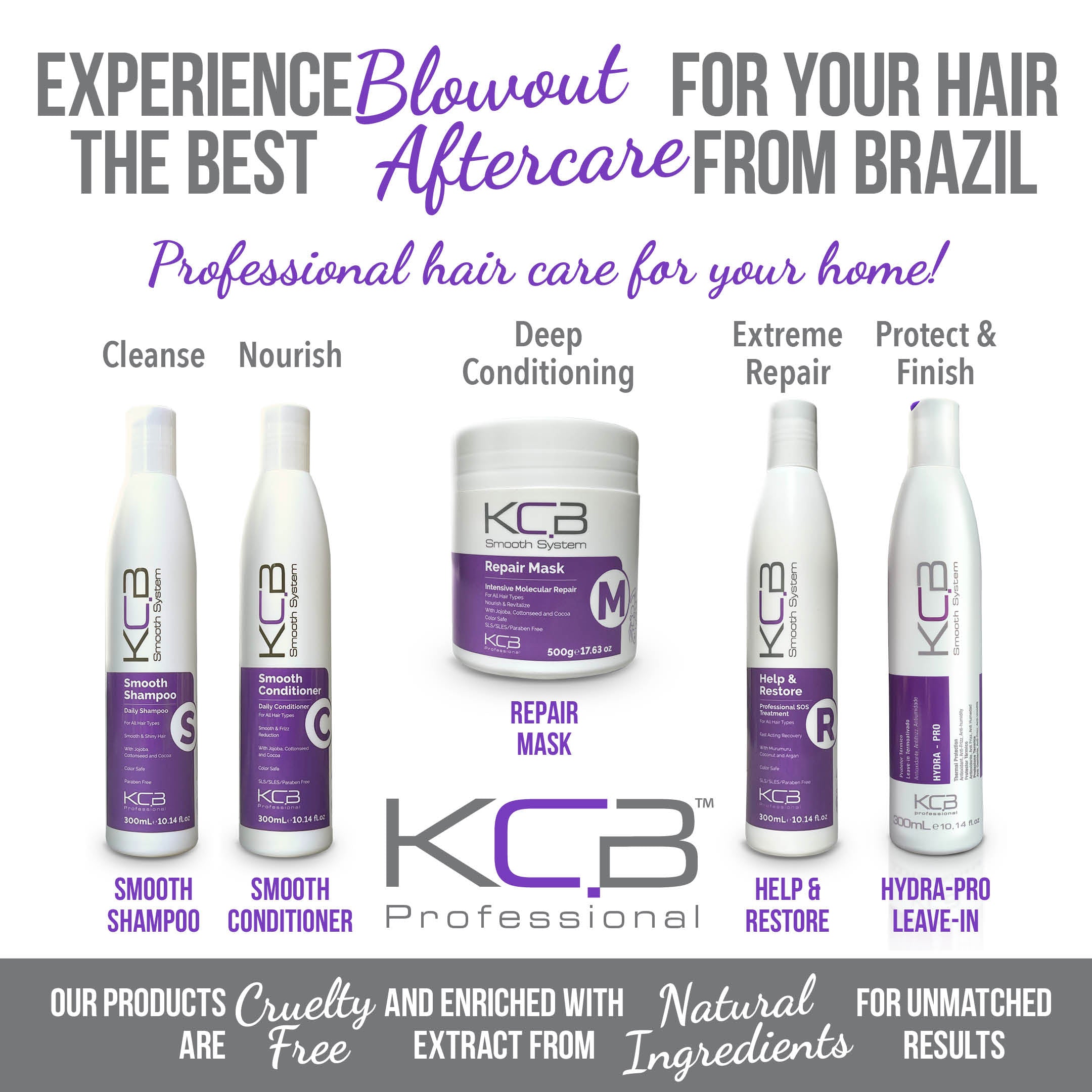 KCB Professional Smooth Conditioner for Smoothing and Hair Frizz Control. Nourishes, Revitalizes, Detangle, All Hair Types, 10.14 Fl oz / 300ml. Enriched with Jojoba Oil, Coconut and Cocoa Butter.