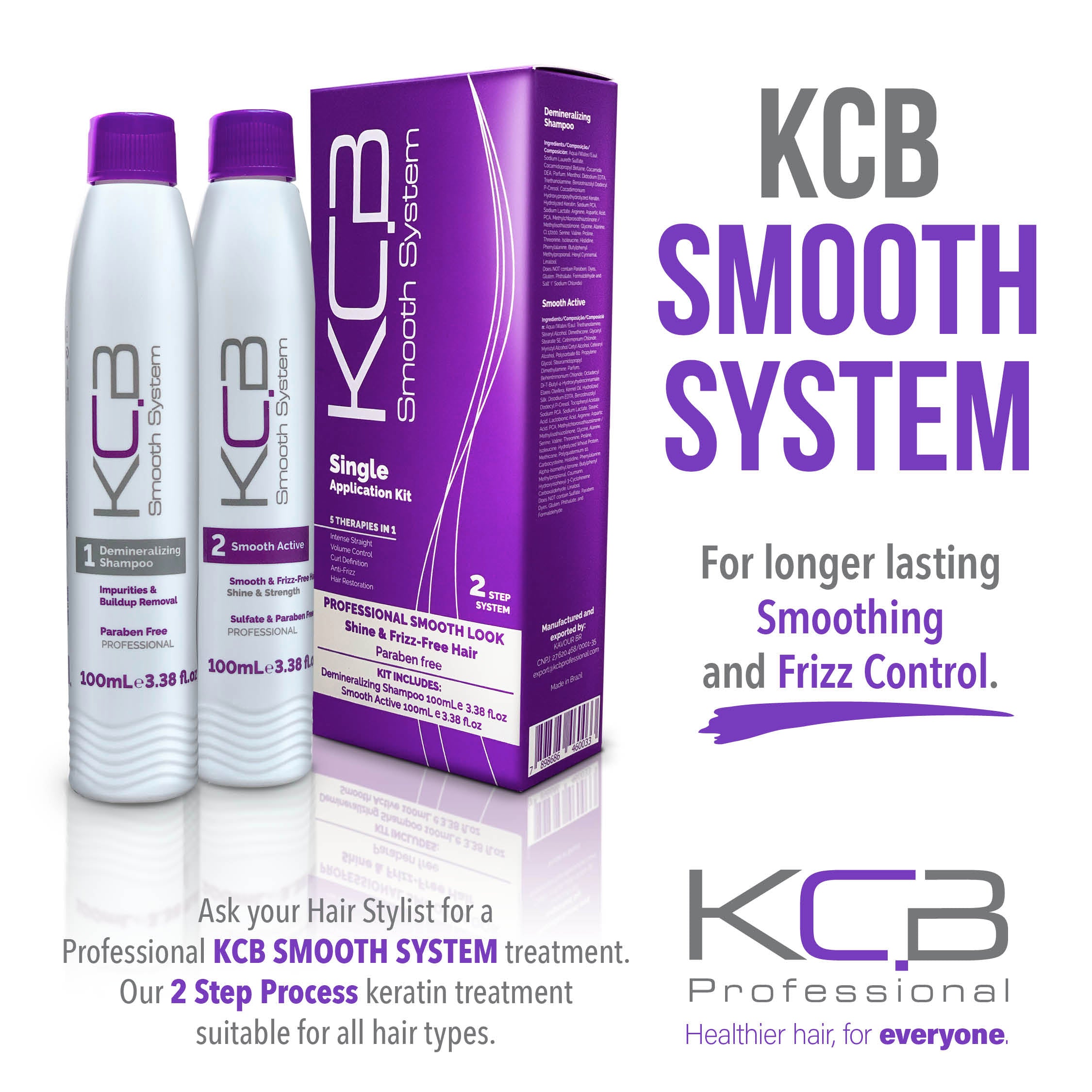 KCB Professional Smooth Repair Hair Mask for Smoothing, Deep Conditioning, Bonding Hair Treatment, Frizz Control, All Hair Types, 17.63 oz / 500g. Enriched with Jojoba Oil, Coconut and Cocoa Butter.