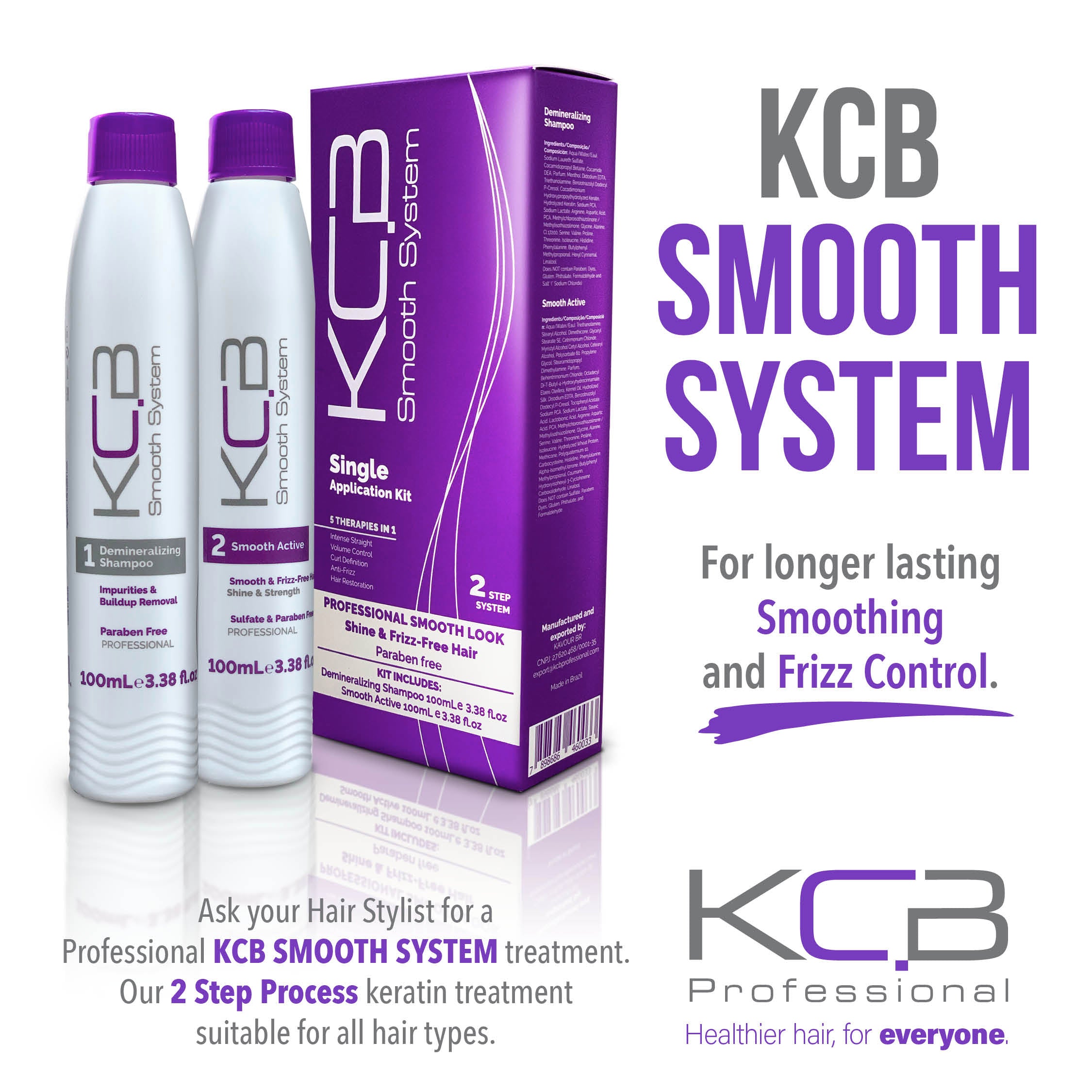 KCB Professional Smooth Repair Hair Mask for Smoothing, Deep Conditioning,  Bonding Hair Treatment, Frizz Control, All Hair Types, 17.63 oz / 500g.